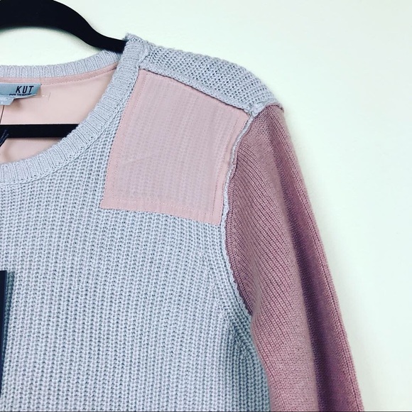 NWT KUT from the Kloth Pink Gray Pullover Sweater - Picture 4 of 8